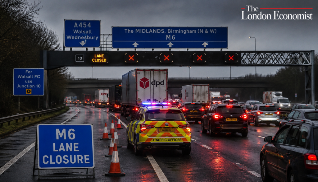 M6 Walsall Birmingham Lane Closure