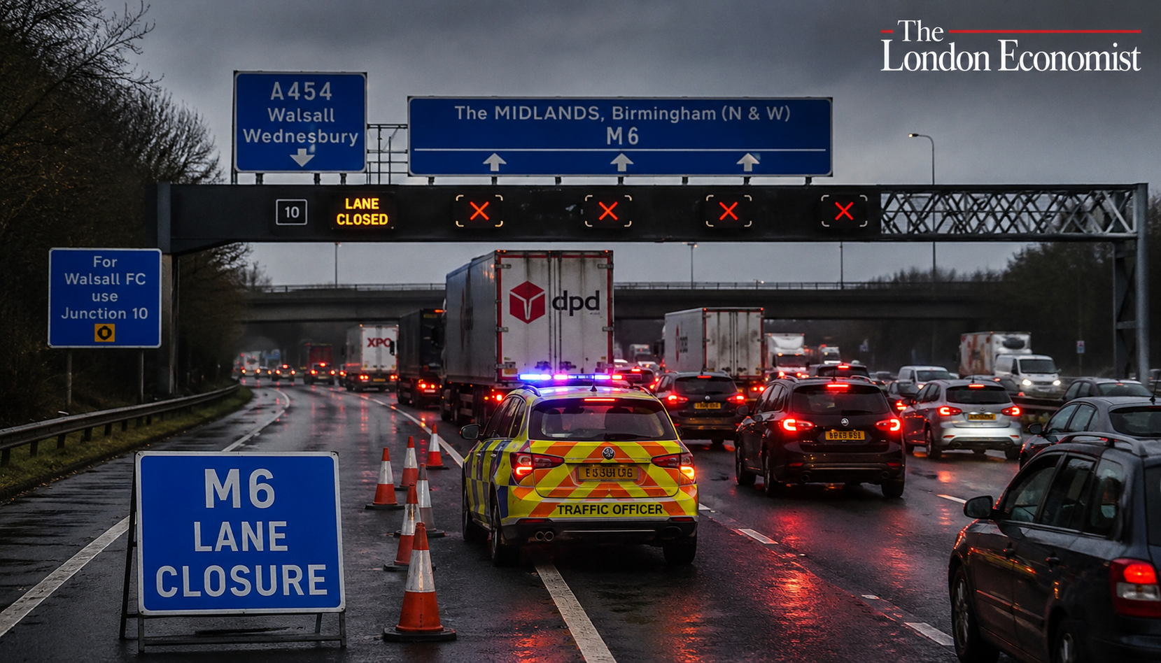 M6 Walsall Birmingham Lane Closure